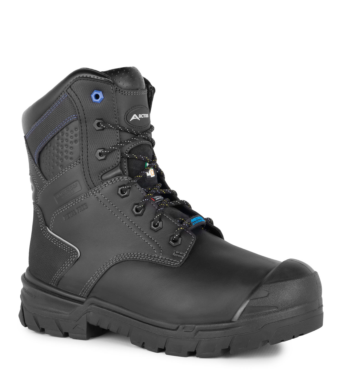 Crusher, noir, bottes de travail 8'' isolée, protection métatarsienne