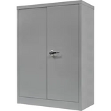 Armoire de rangement à hauteur de comptoir, acier, 2 Tablettes, 42" h x 30" la x 15" P, gris