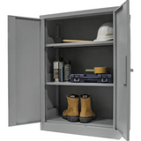 Armoire de rangement à hauteur de comptoir, acier, 2 Tablettes, 42" h x 30" la x 15" P, gris