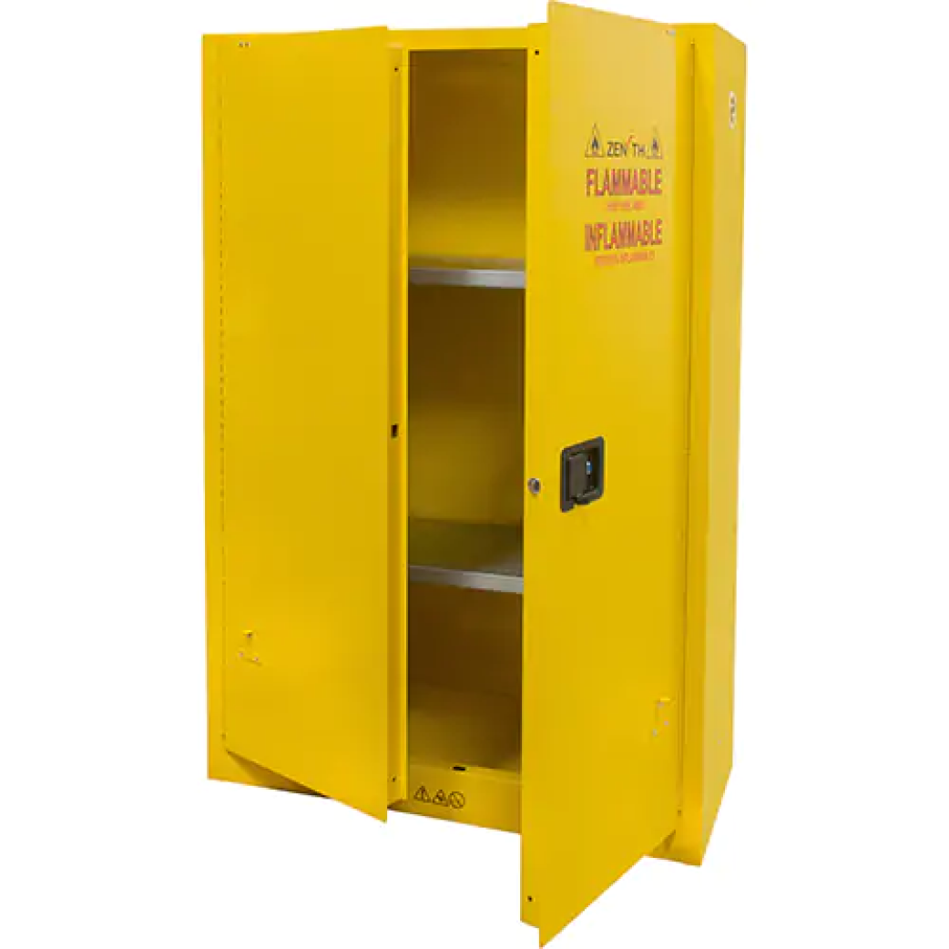 Armoire pour produits inflammables, 45 gal, 2 portes, 43" La x 65" h x 18" p