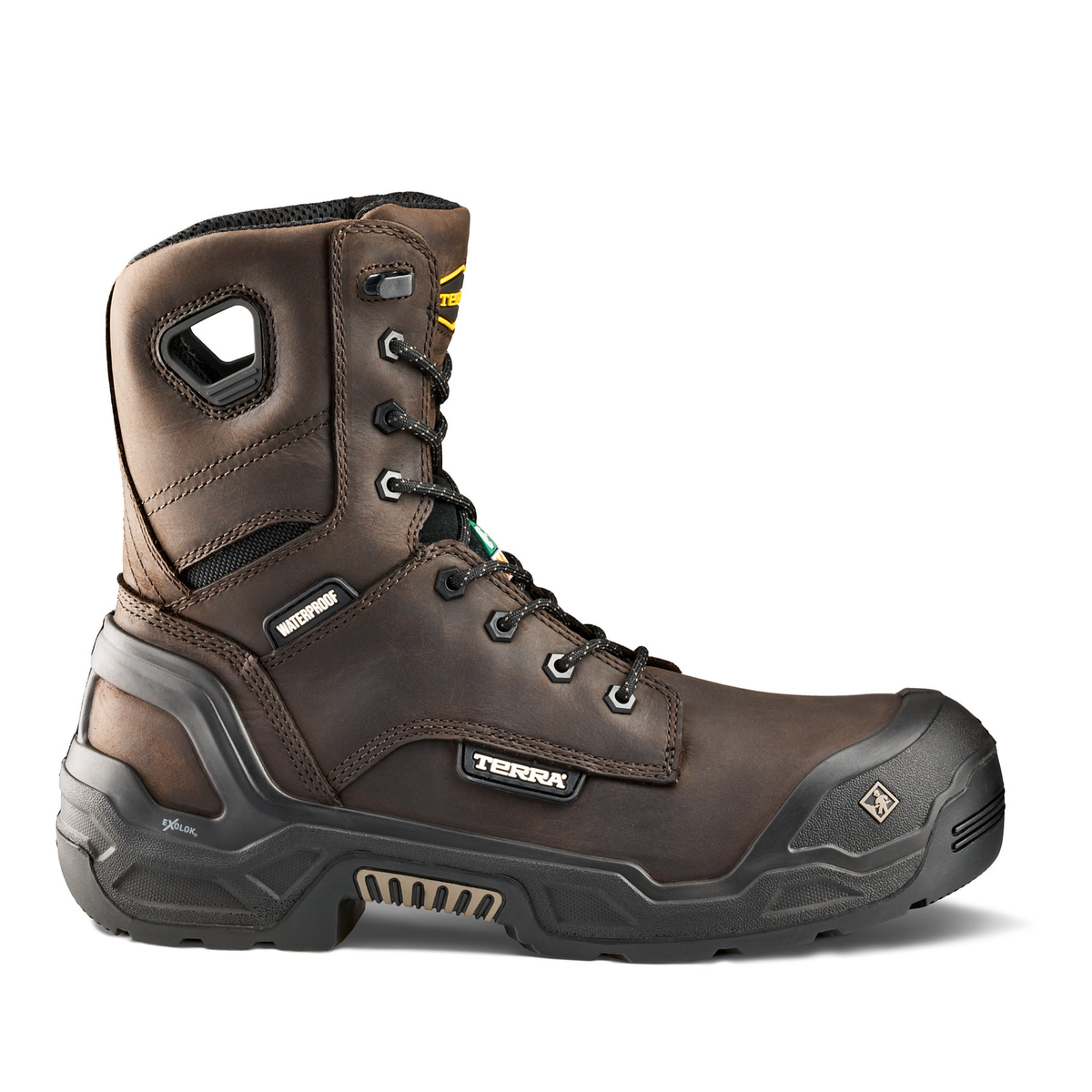 Bottes de travail imperméable Terra Exile 25 de 8 po pour hommes avec embout en composite, brun