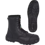 1026 Bottes de travail 8" noires, cuir, embout acier