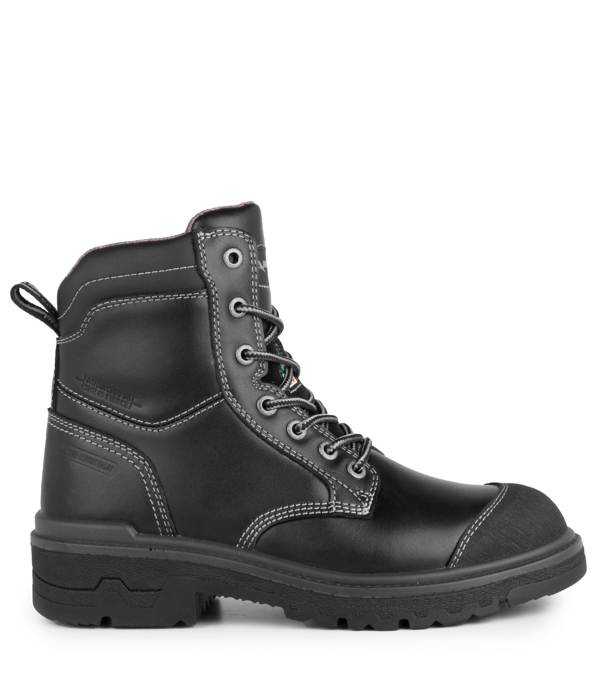 Fierce, noir, bottes  de travail 8'' en cuir