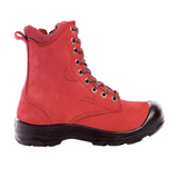 S558 Rouge, bottes  de travail 8" en cuir nubuck, cap en acier pour femme