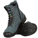 S558 Marine, bottes  de travail 8" en cuir nubuck, cap en acier pour femme