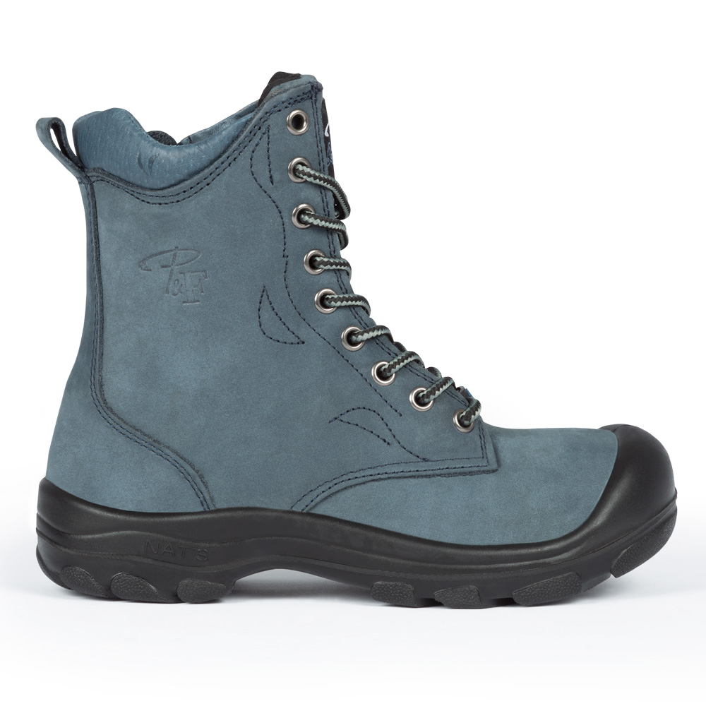 S558 Marine, bottes  de travail 8" en cuir nubuck, cap en acier pour femme