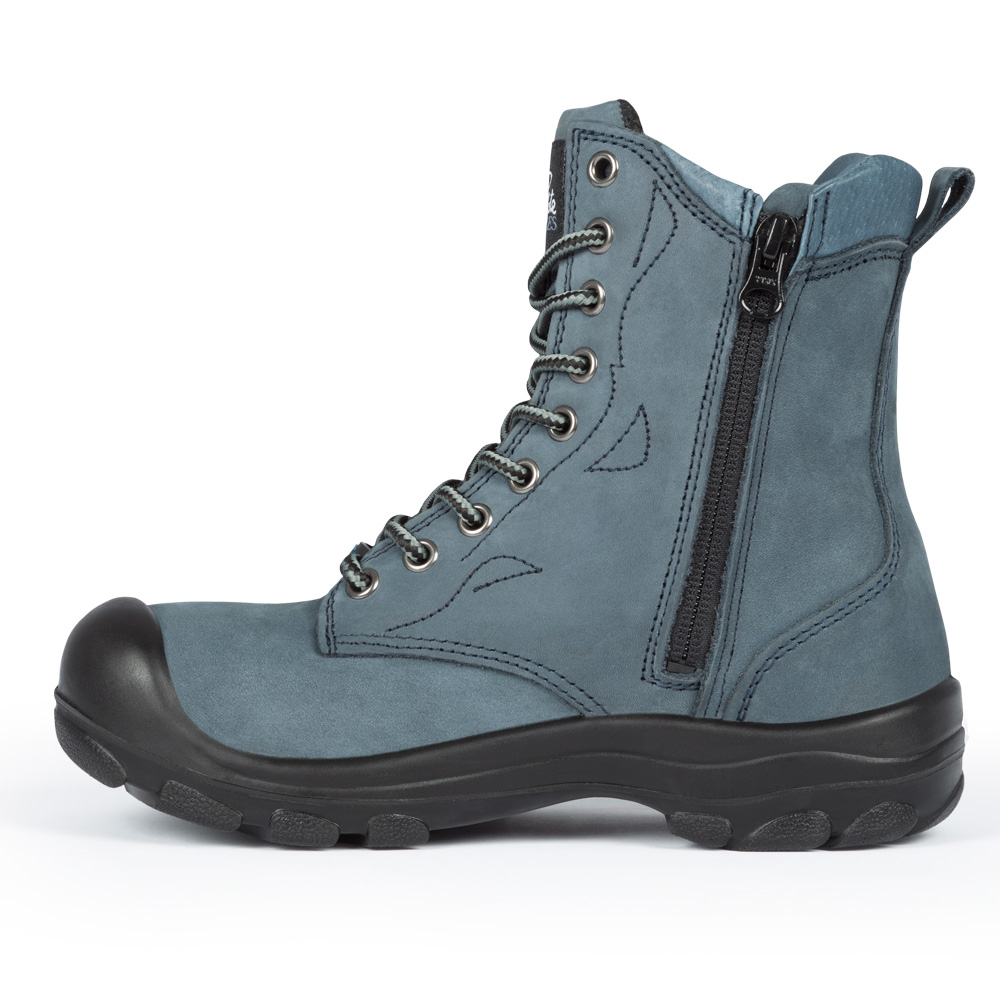 S558 Marine, bottes  de travail 8" en cuir nubuck, cap en acier pour femme