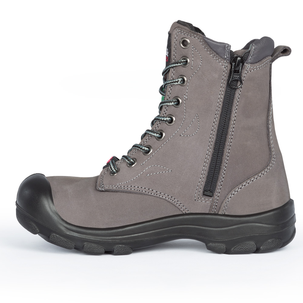 S558 Charcoal, bottes  de travail 8" en cuir nubuck, cap en acier pour femme