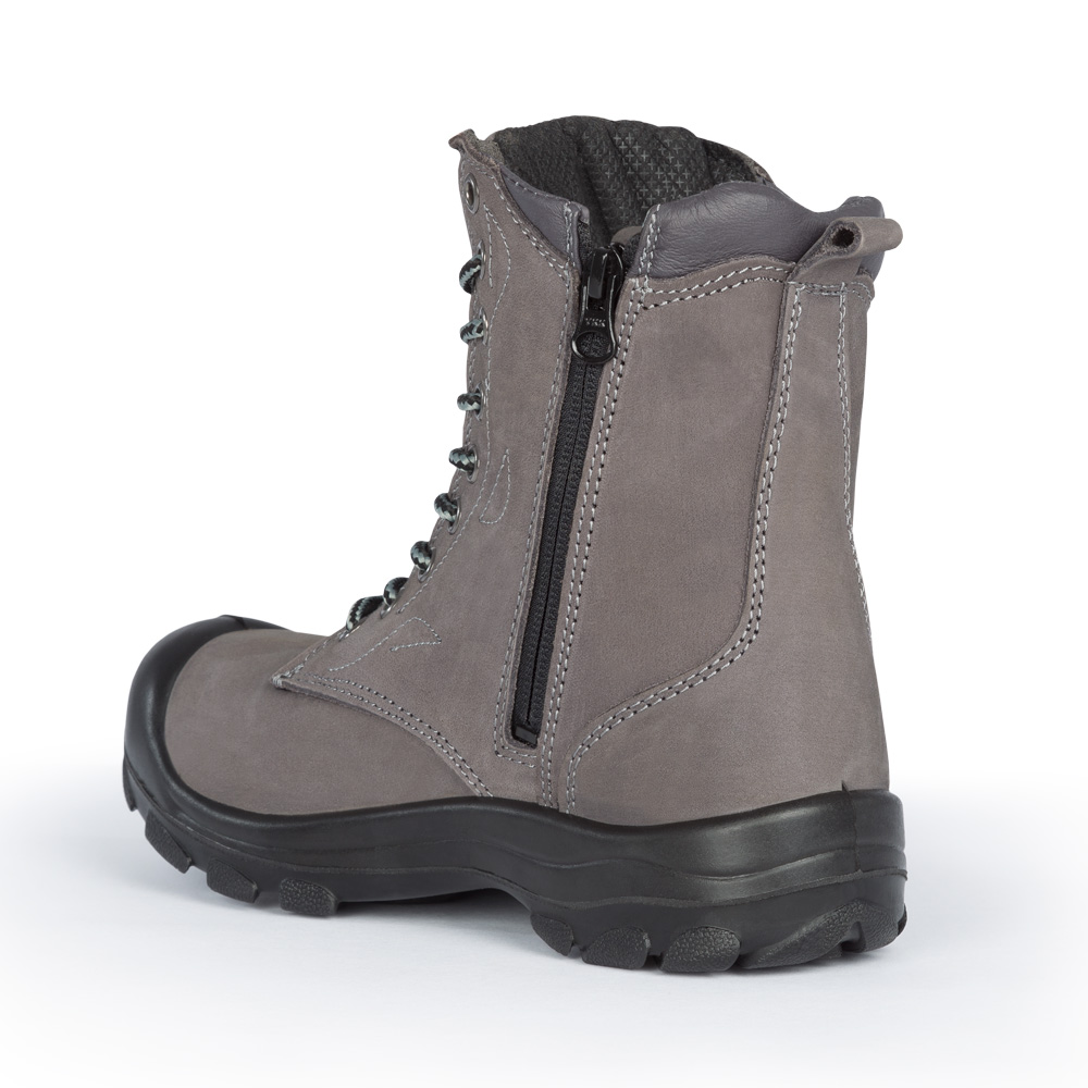 S558 Charcoal, bottes  de travail 8" en cuir nubuck, cap en acier pour femme
