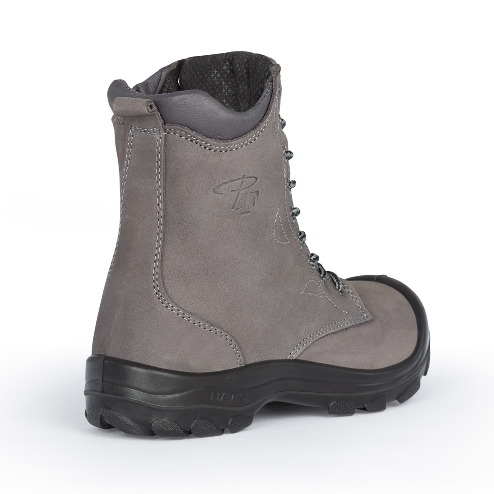 S558 Charcoal, bottes  de travail 8" en cuir nubuck, cap en acier pour femme