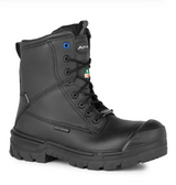 G3M, Noir, Bottes de travail 8" en cuir, semelle antidérapante