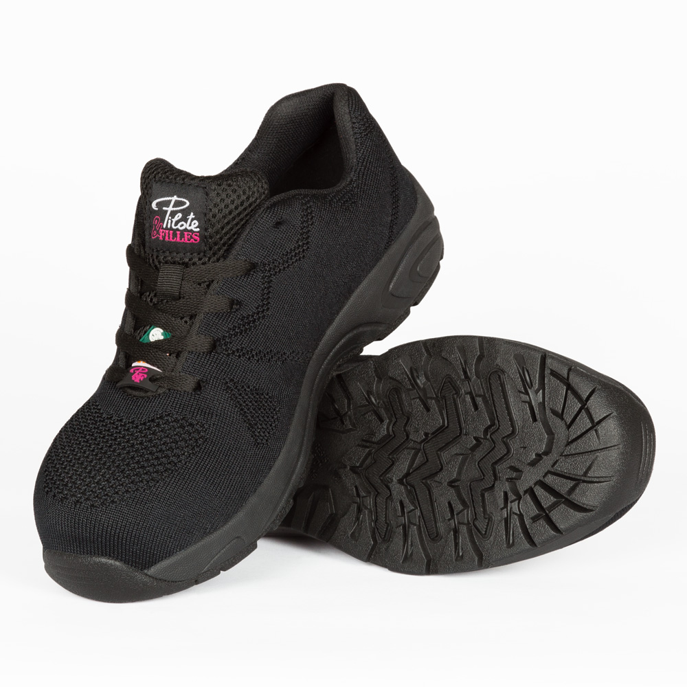 PF636 Noir, souliers de travail athlétiques légers, sans métal pour femme