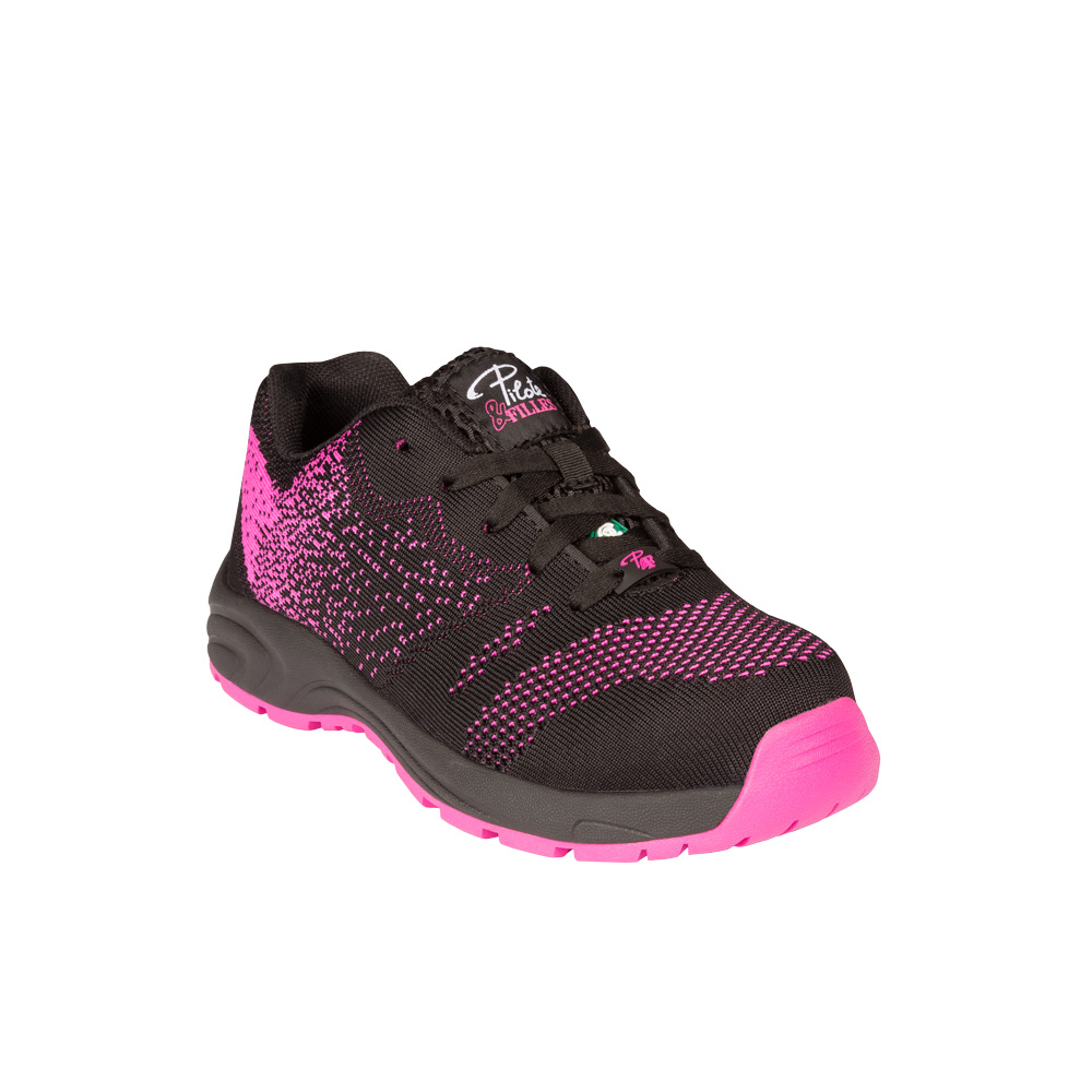 PF636 Noir/rose, souliers de travail athlétiques légers, sans métal pour femme