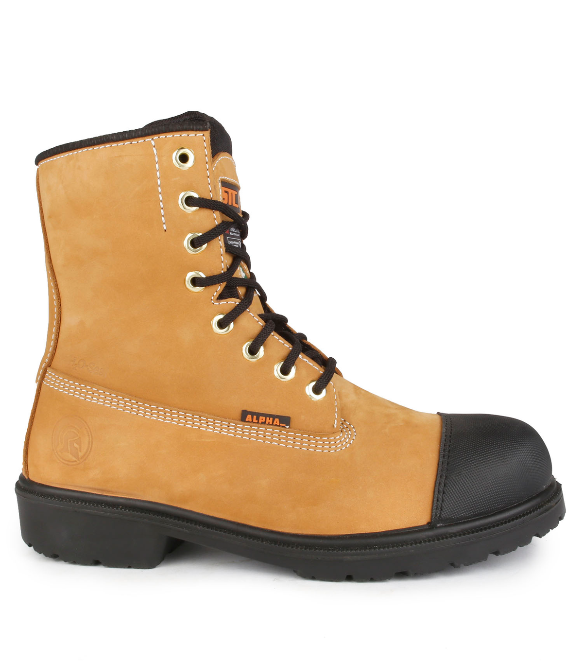 Hardcore, tan, bottes  de travail 8'' cuir hydrofuge, isolation 200 g