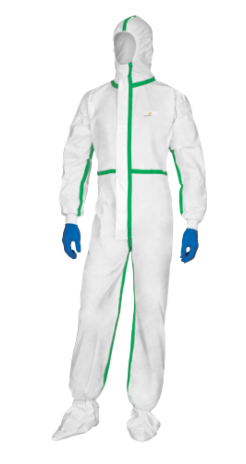 DT119, Combinaison de protection chimique jetable type 4 étanche aux pulvérisations et antistatique offrant un bon maintien et une protection renforcée