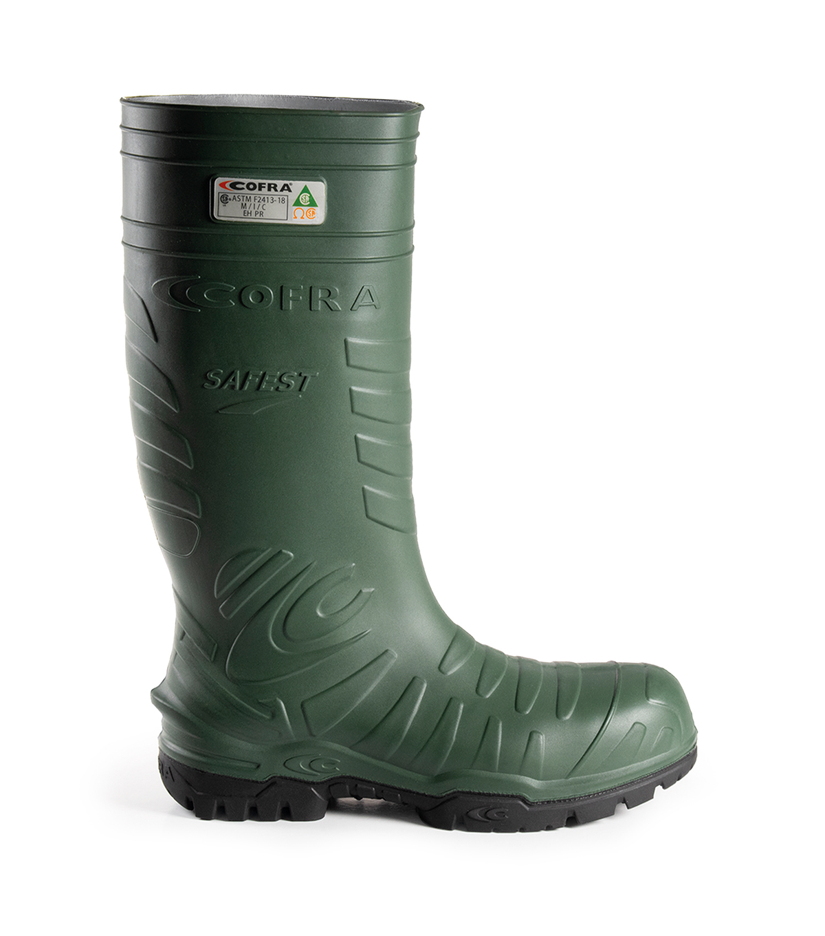 Safest, vert, bottes  imperméables de travail 15" sans métal en PU