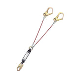 Dyna-ONE Câble d'acier À double jambe fixe Y-Lanyard avec absorption d'énergie, crochet d'accrochage et deux connecteurs de crochet d'échafaudage - 1/4 "
