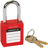 Verrouillage pour les consignations, cadenas de sécurité, clés différentes, thermoplastique,