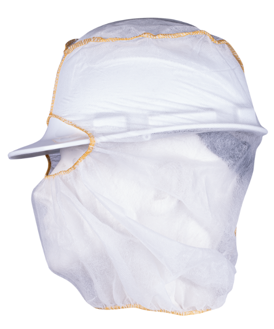 Paquet de 50 cagoules jetables avec couture orange, blanc, taille unique