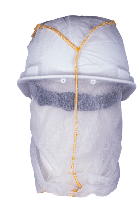Paquet de 50 cagoules jetables avec couture orange, blanc, taille unique