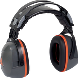 Casque antibruit avec double arceau plastique pour allier confort et ajustabilité, pliable pour moins d'encombrement