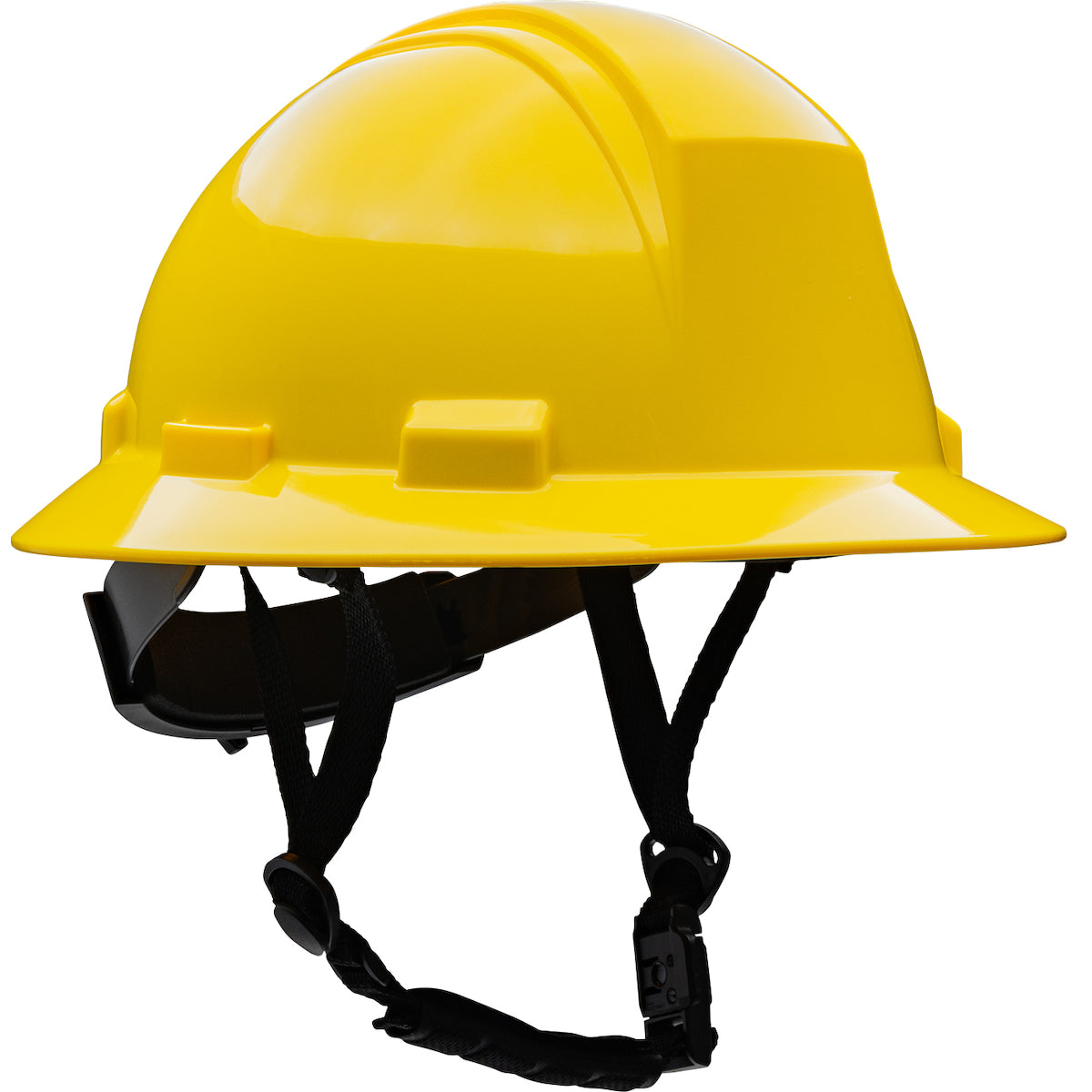 Casque de sécurité à bord complet Kilimanjaro de type II avec coquille en PEHD. suspension textile à 4 points. réglage à cliquet et mentonnière à 4 points