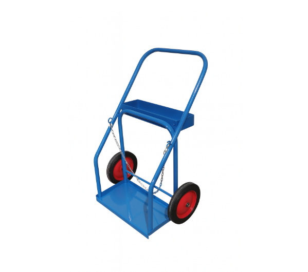 Chariot pour deux petites bouteilles ou une grosse bouteille d'oxygène et une petite d'acétylène