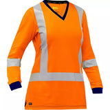 Chemise à manches longues et X au dos Bisley pour femmes, poly-coton, orange haute visibilité