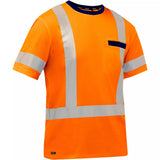 Chemise à manches courtes et X au dos Bisley. orange haute visibilité