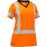 Chemise à manches courtes et X au dos Bisley pour femmes, Poly-coton, orange haute visibilité
