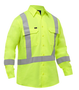 Chemise de travail à manches longues, CSA Z96 avec X au dos, ANSI Type R classe 3