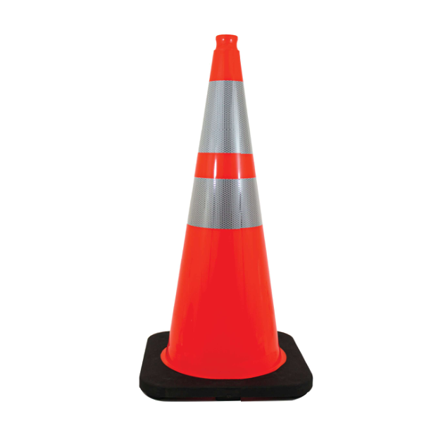 TRAFFIC CONES PVC28" HV - 5LBS Cônes de signalisation avec collier réfléchissant