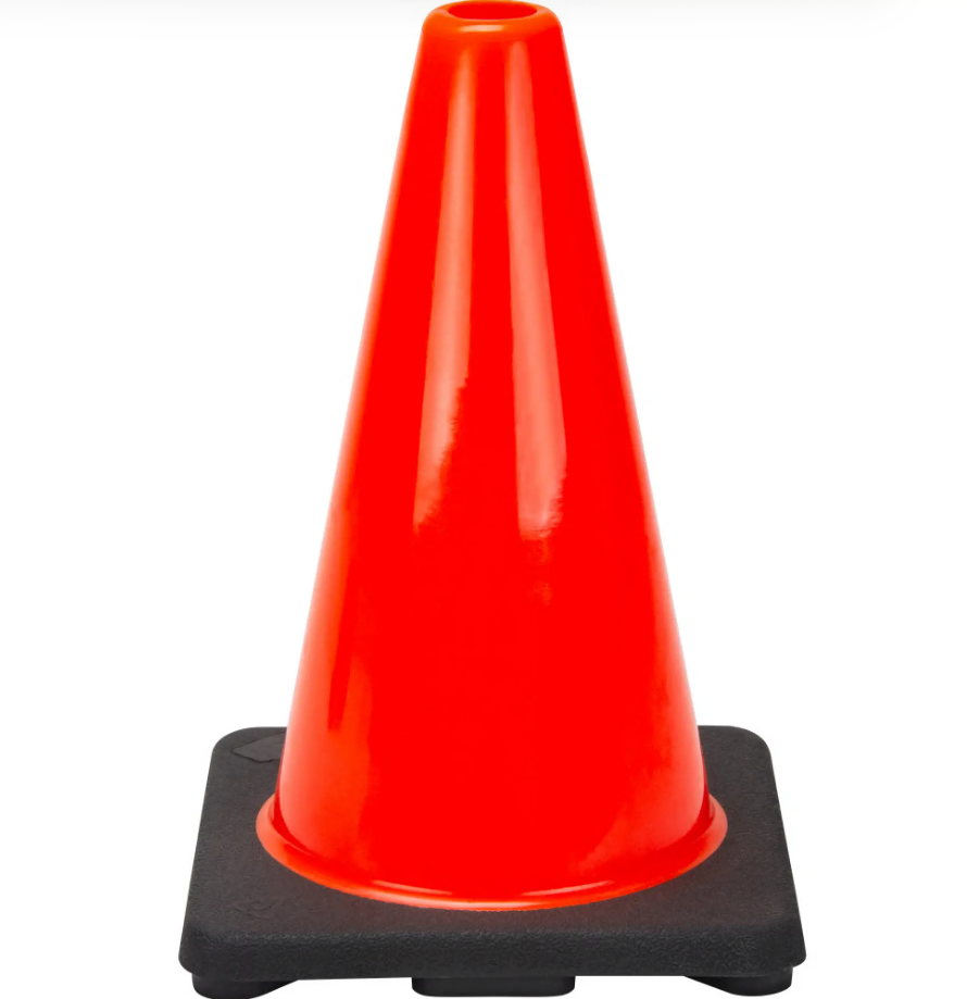 Cône de signalisation de première qualité, 12", orange
