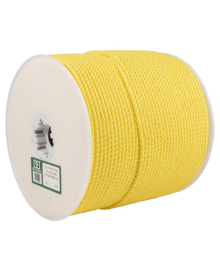 Corde en polypropylène retordue, 3/16, 2125pi, jaune