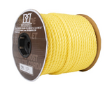 Corde en polypropylène retordue, 1/4, 1300 pi, jaune