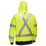 Coton ouaté doublé de sherpa avec capuchon à fermeture éclair complète et X au dos Bisley  pour femmes, Jaune lime haute visibilité