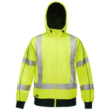 Coton ouaté doublé de sherpa avec capuchon à fermeture éclair complète et X au dos Bisley  pour femmes, Jaune lime haute visibilité
