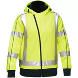 Coton ouaté doublé de sherpa avec capuchon à fermeture éclair complète et X au dos Bisley  pour femmes, Jaune lime haute visibilité
