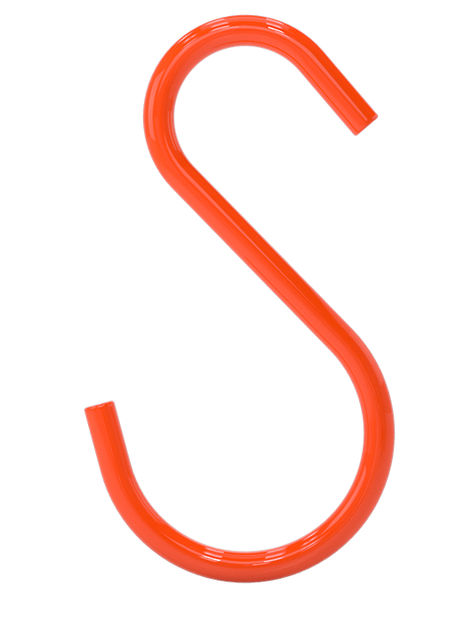 Crochet en S en acier recouvert de plastique PVC, Longueur 10 11/16"