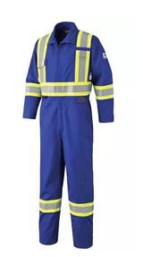 Couvre Tout ignifuge FR fermetures glissiere aux jambes 56 T , Bleu royal, 9,7 cal/cm²