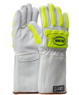 Gant de conducteur en cuir de chèvre de première qualité avec doublure en fils synthétiques et protection contre les impacts, avec isolation 3M C100 Thinsulate