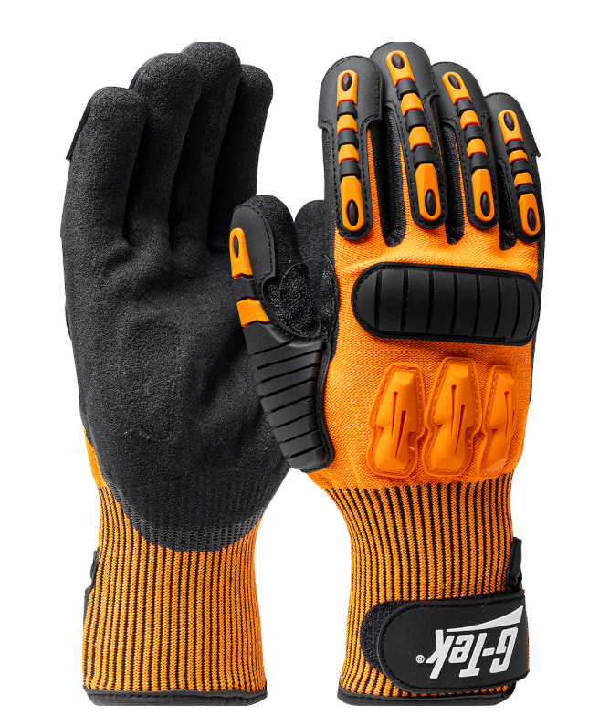Gant HPPE poignée en nitrile TPR A4 orange