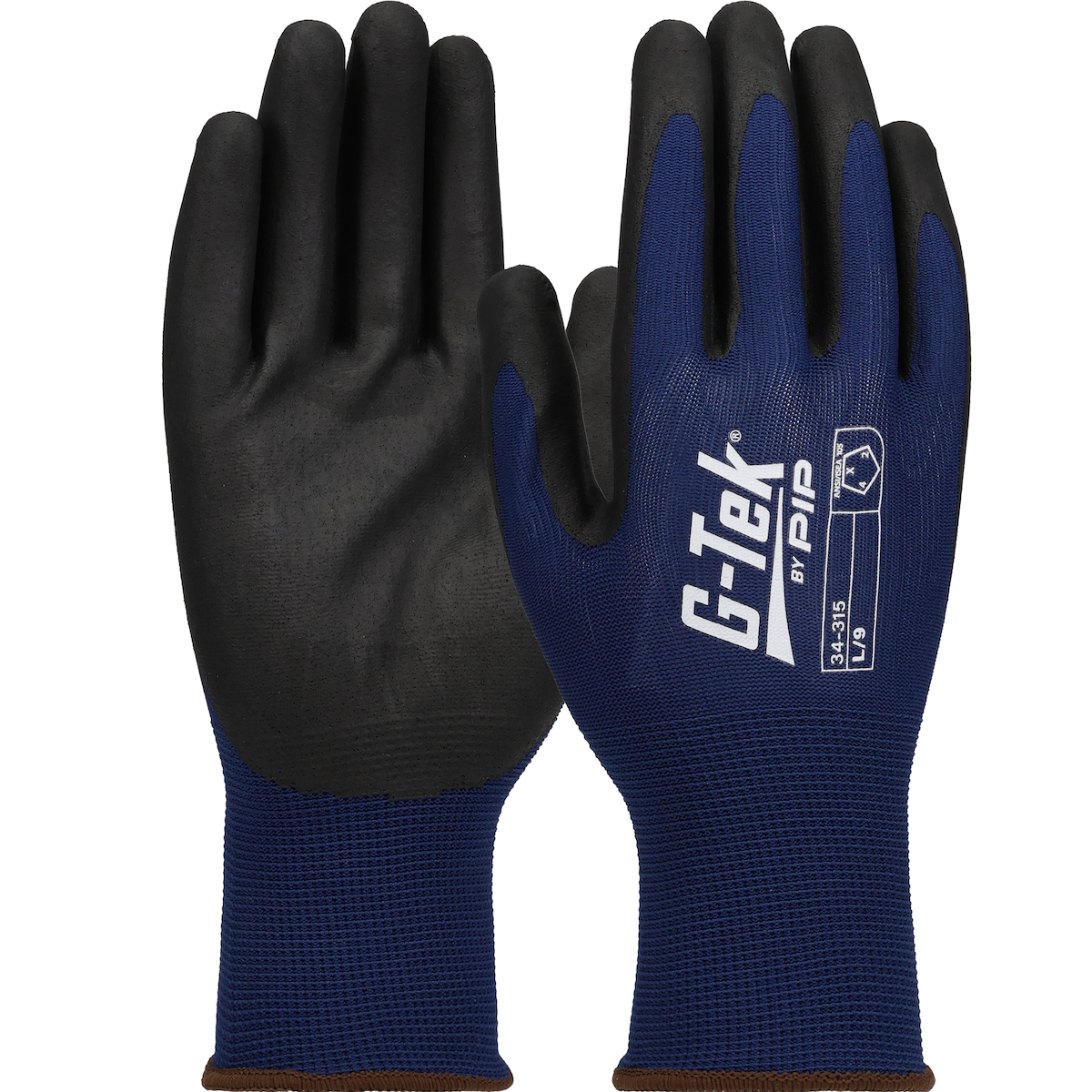 Gants en tricot de polyester sans couture prise de Nitrile MicroSurface sur la paume et les doigts - 15 Jauge