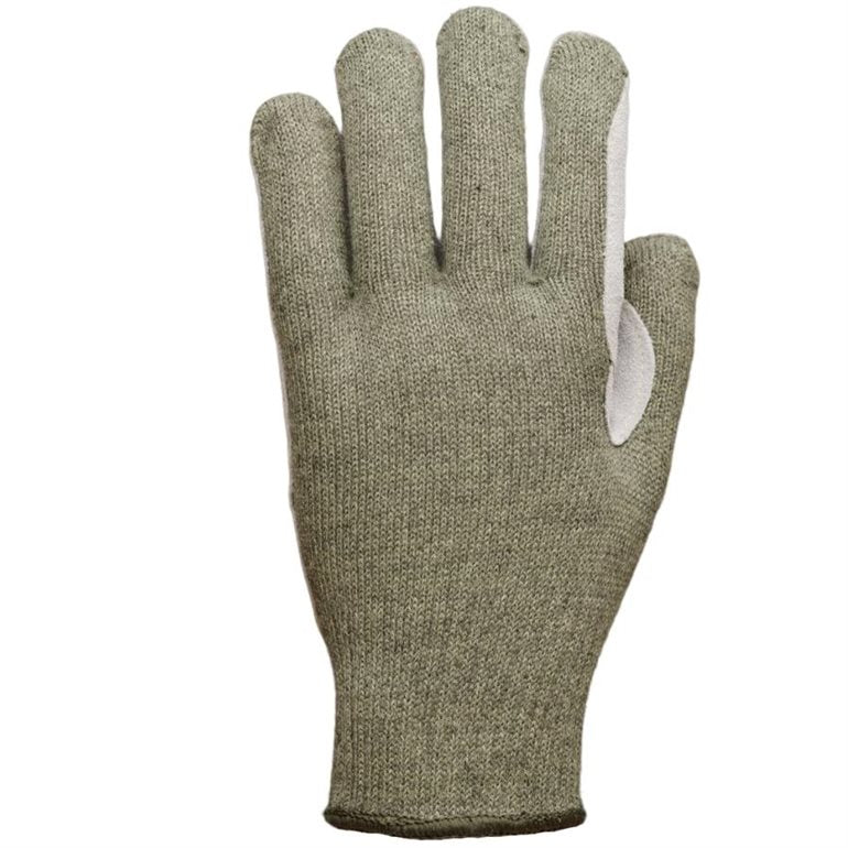 ANSI A2 coupure - Tricot en fil para-aramide cuir fendu sur la paume et doigts