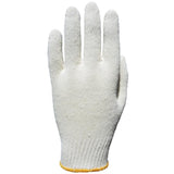 Gant 100 % coton, tricoté jauge 10 sans couture, ambidextre, blanc