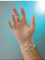 Gants d'examen, moyen, vinyle, 4 mils, sans poudre, transparent, classe 2