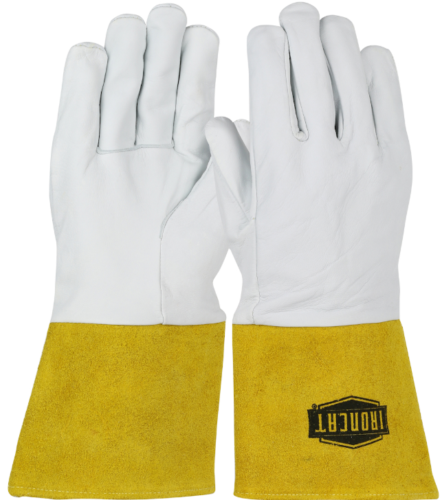 Gant de soudage TIG en cuir de chevreau de qualité supérieure, cousu en Kevlar® - manchette à gantelet