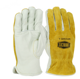 Gant de conducteur en cuir de première qualité, dos en cuir de vachette fendu - Pouce en forme de clé