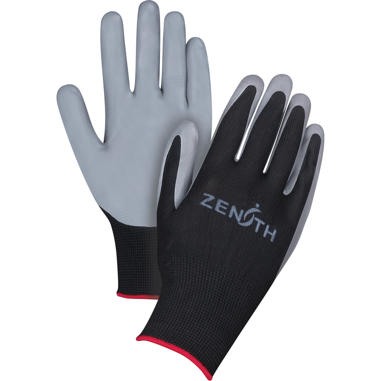 Gants enduits confortables de première qualité, rêvetement nitrile, calibre 13, enveloppe en polyester