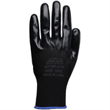 Gant de polyester, nitrile à la paume, aux doitgs et une partie du dos